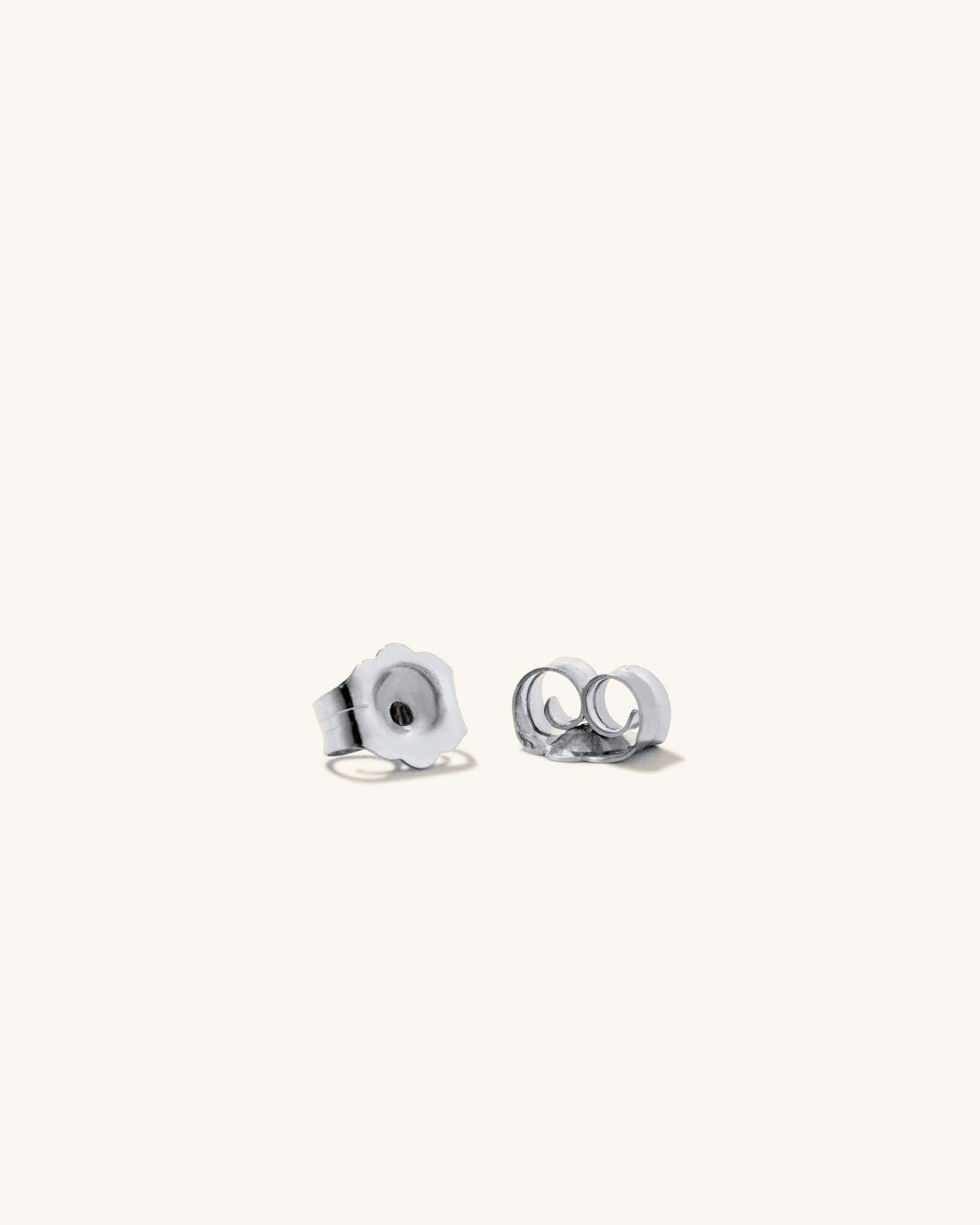 Louvre II Mini Lab Grown Sapphire Stud Earrings Sterling Silver