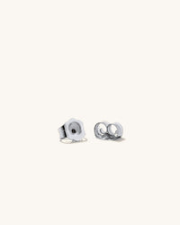 Louvre II Mini Lab Grown Sapphire Stud Earrings Sterling Silver