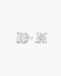 Como Round White Sapphire Stud Earrings in sterling silver