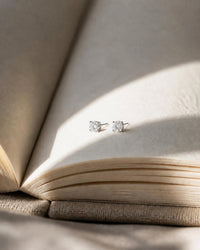 Como Round White Sapphire Stud Earrings