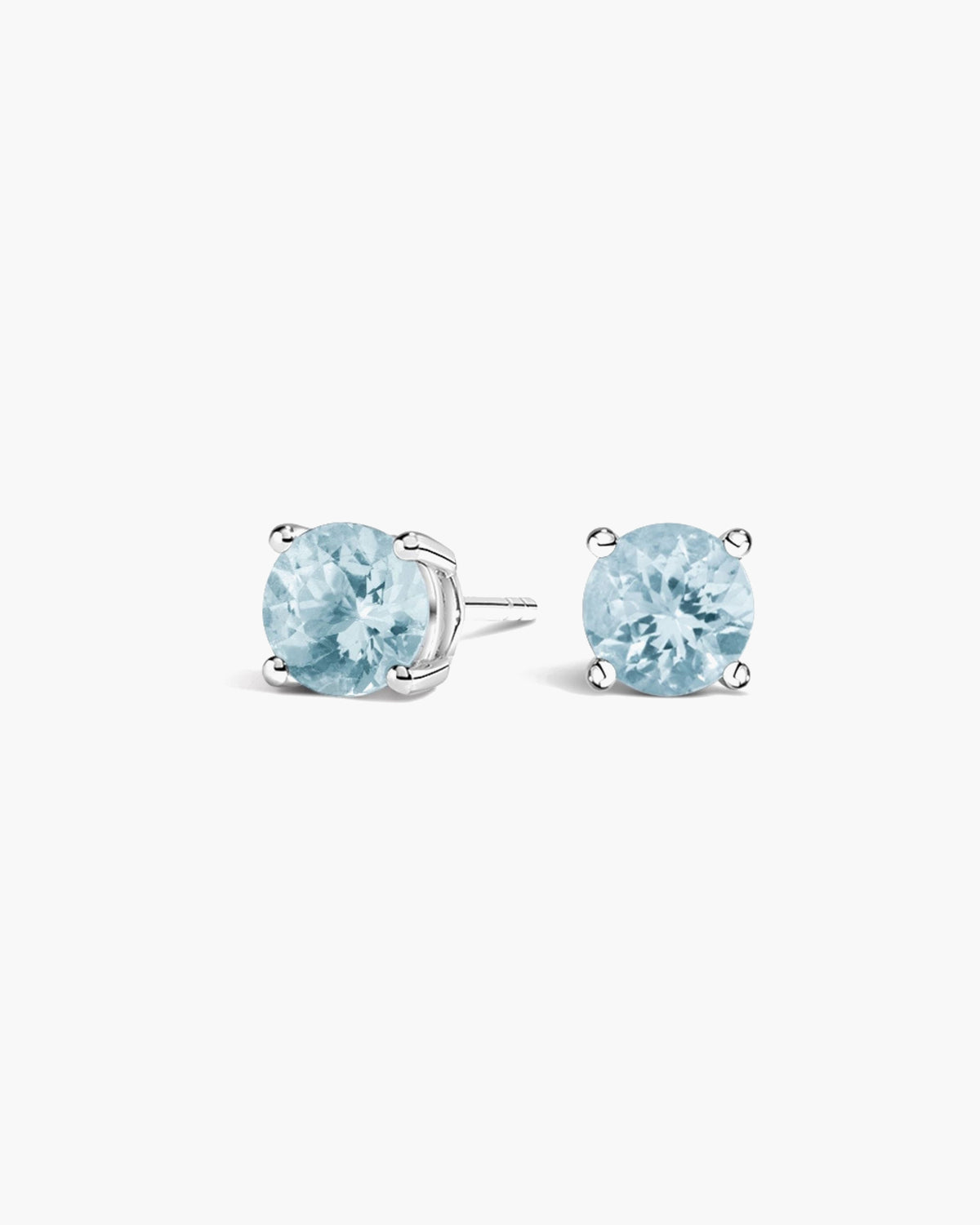 Como Round Aquamarine Stud Earrings - Image 1