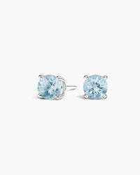 Como Round Aquamarine Stud Earrings - Image 1