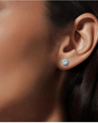 Como Round Aquamarine Stud Earrings - Image 2
