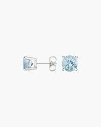 Como Round Aquamarine Stud Earrings - Image 4