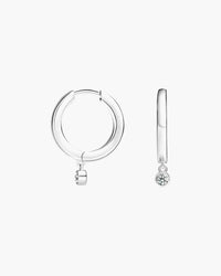 Monaco White Sapphire Drop Huggie Earrings - Image 2