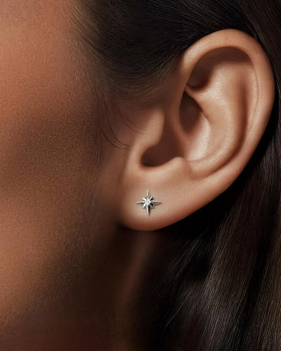 Aspen White Sapphire Star Earrings