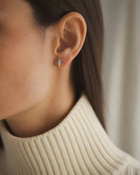 Aspen White Sapphire Star Earrings