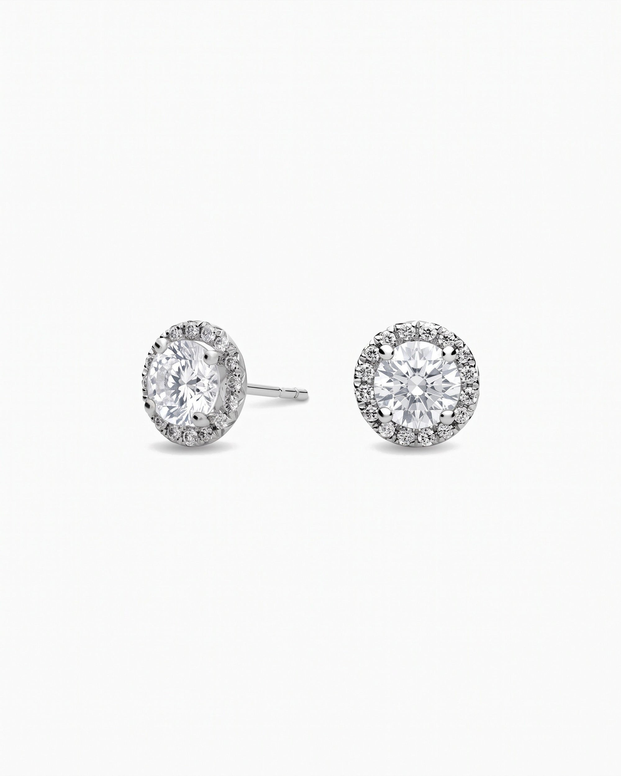 Marrakesh Round White Sapphire Micropavé Stud Earrings - Image 1