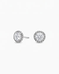 Marrakesh Round White Sapphire Micropavé Stud Earrings - Image 1