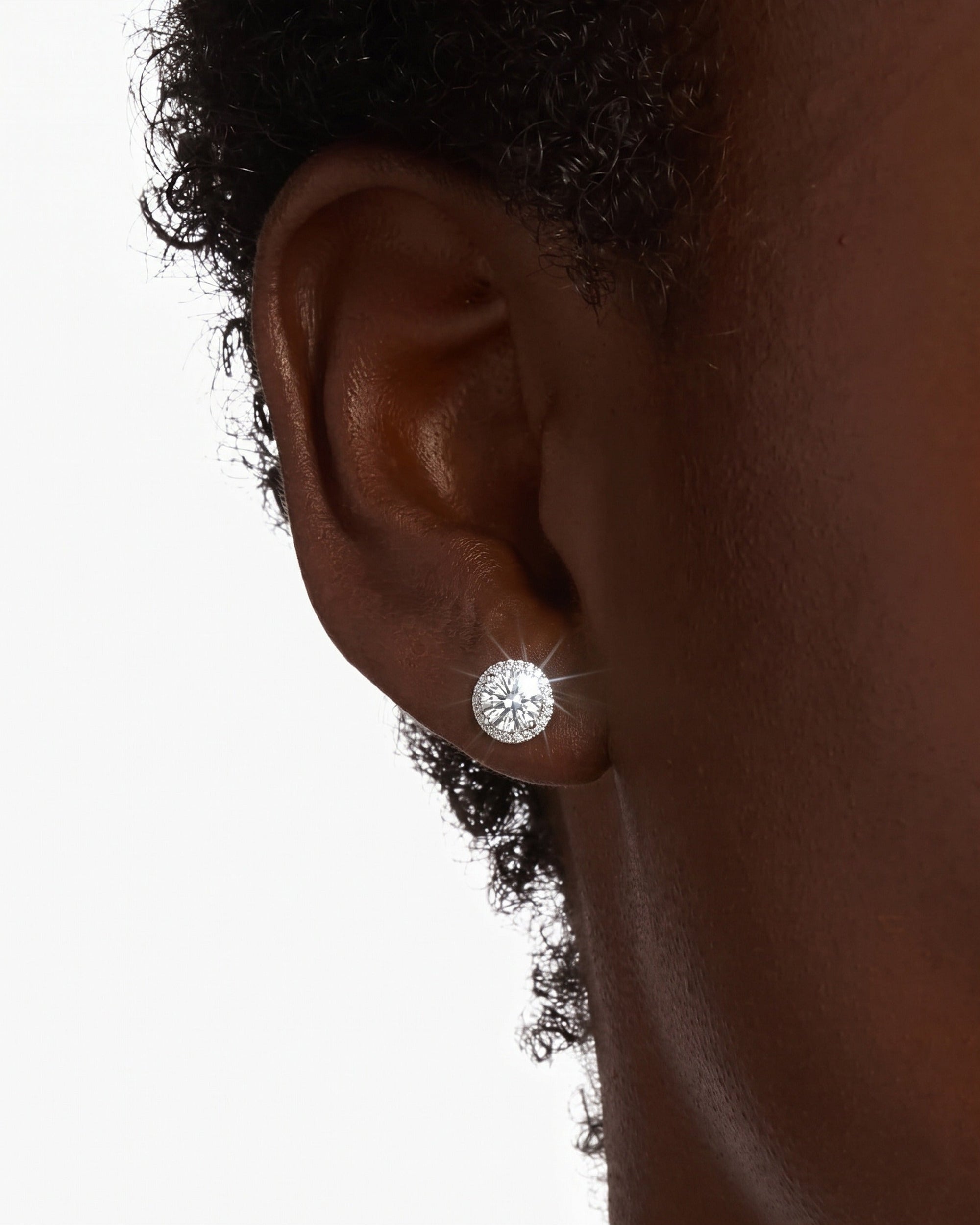 Marrakesh Round White Sapphire Micropavé Stud Earrings - Image 3