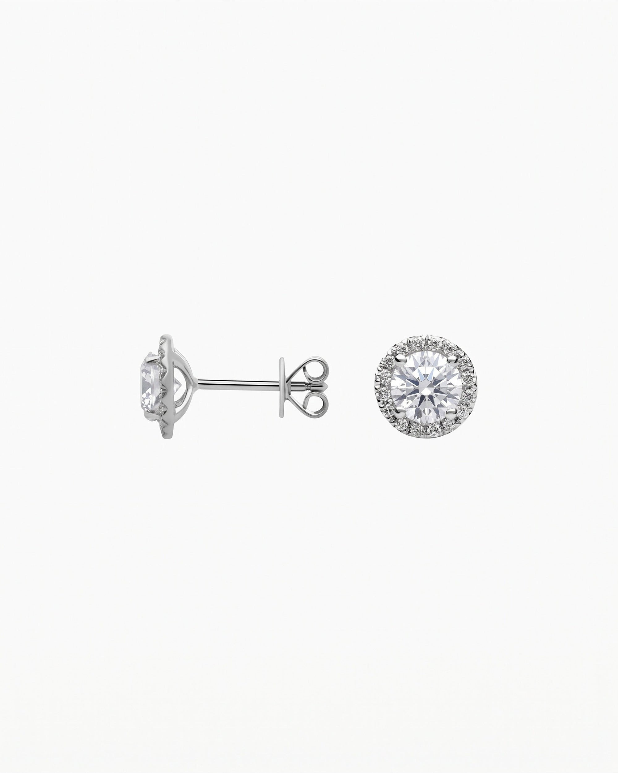 Marrakesh Round White Sapphire Micropavé Stud Earrings - Image 4