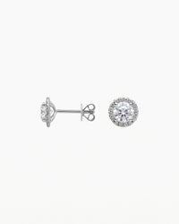 Marrakesh Round White Sapphire Micropavé Stud Earrings - Image 4