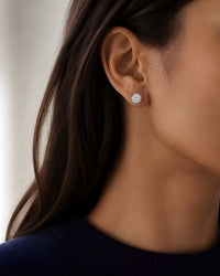Marrakesh Round White Sapphire Micropavé Stud Earrings - Image 5