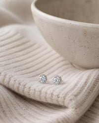 Marrakesh Round White Sapphire Micropavé Stud Earrings - Image 6
