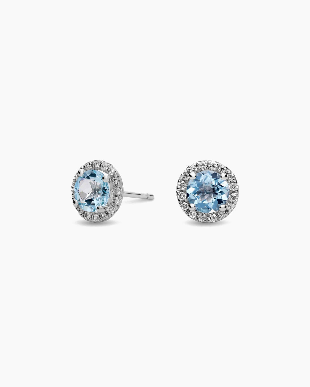 Marrakesh Round Aquamarine Micropavé Stud Earrings - Image 1