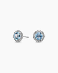 Marrakesh Round Aquamarine Micropavé Stud Earrings - Image 1