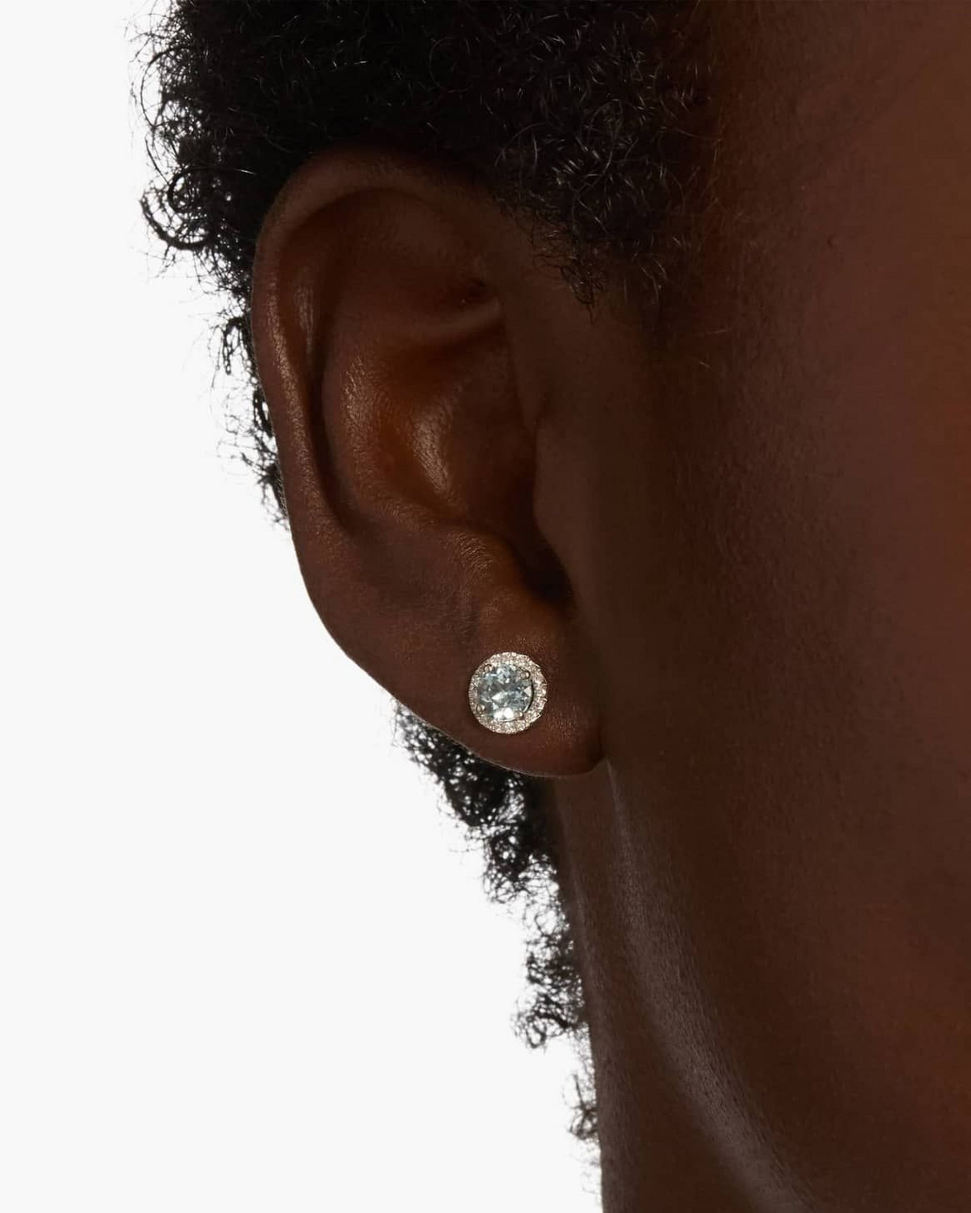 Marrakesh Round Aquamarine Micropavé Stud Earrings - Image 3