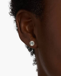 Marrakesh Round Aquamarine Micropavé Stud Earrings - Image 3
