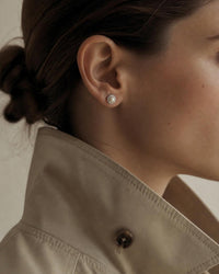 Santorini Pearl Halo Stud Earrings