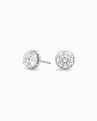 Paris Seine White Sapphire Rope Stud Earrings - Image 1