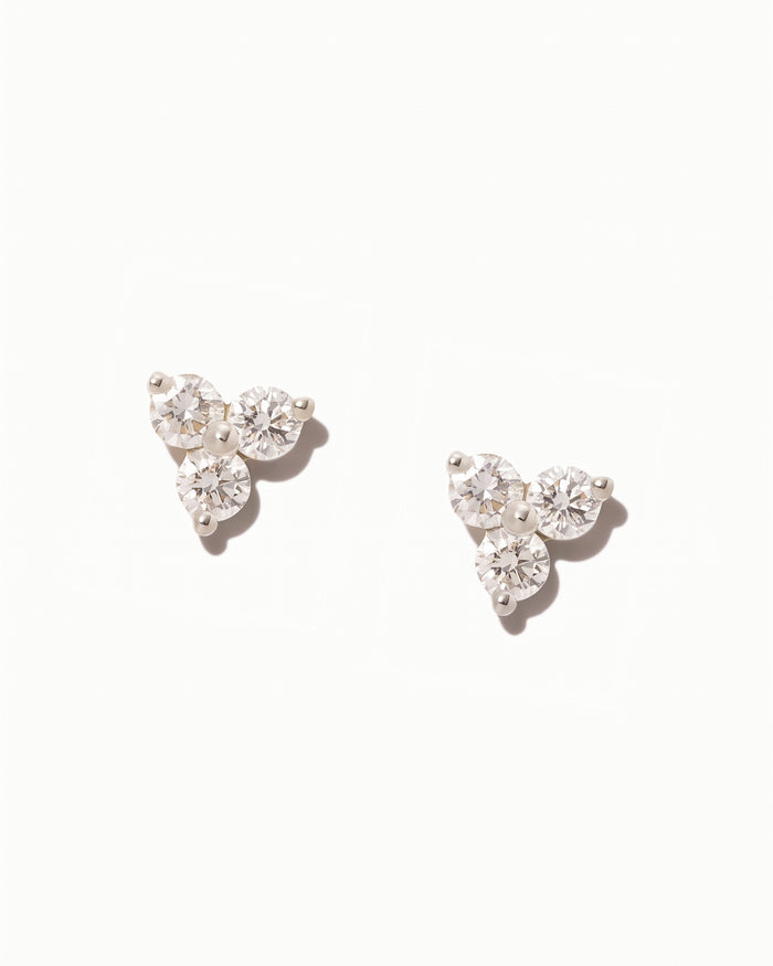 Tokyo White Sapphire Stud Earrings - Image 1