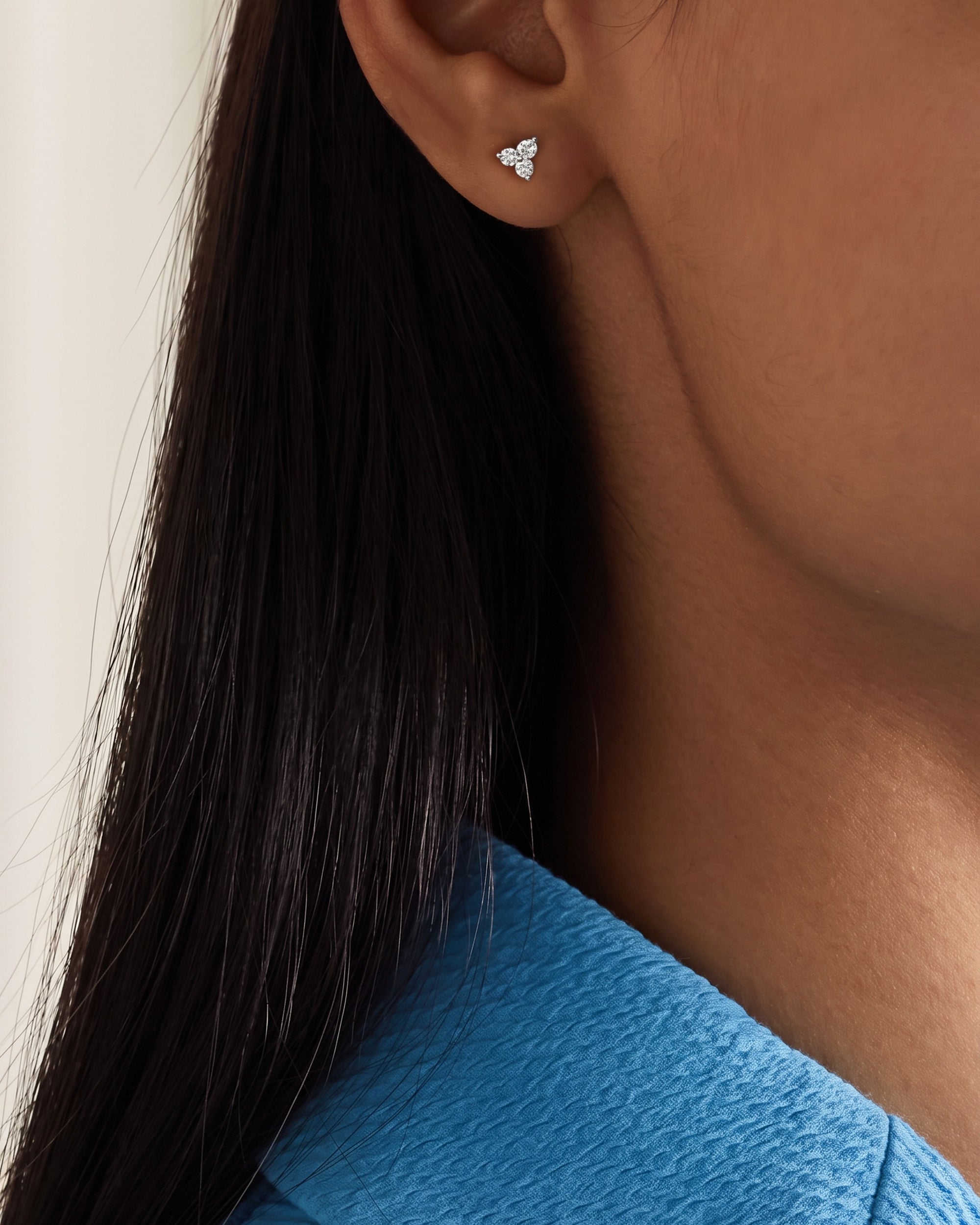 Tokyo White Sapphire Stud Earrings - Image 6