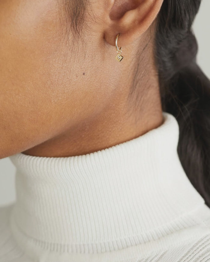 Saint Tropez Sapphire Petite Hoop Earrings Sterling Silver
