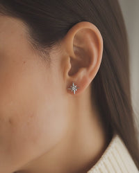 Aspen White Sapphire Star Earrings - Video