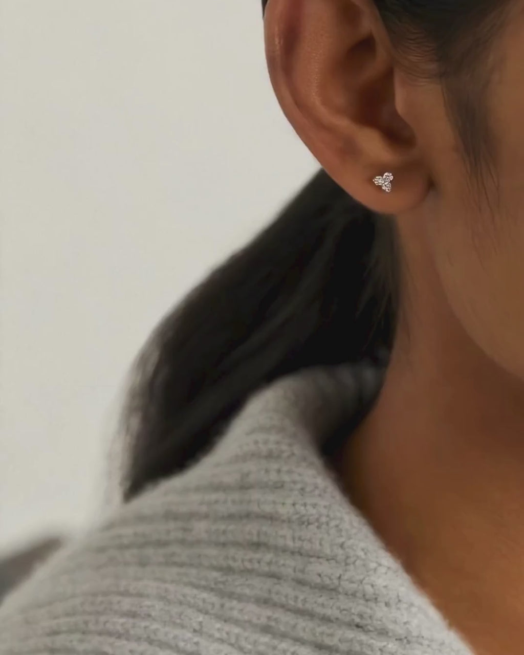 Tokyo White Sapphire Stud Earrings