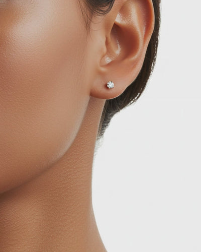Siena II Mini Sapphire Stud Earrings Sterling Silver